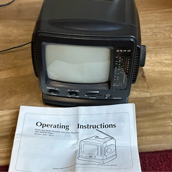 Portable Black TV Radio Combo